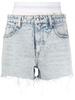 logo-waistband denim shorts