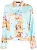 beach-print denim jacket