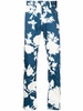 floral-print straight jeans