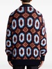 patterned-jacquard wool blend cardigan