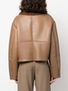 shearling-collar leather jacket 