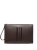 panel-detail leather clutch bag