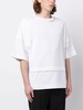 pearl-embellished layered T-shirt