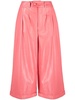 Hose leather cropped trousers