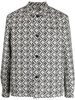 jacquard diamond-pattern long-sleeve shirt