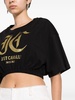 logo-print cotton crop top