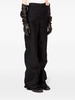 Black Wide-Leg Satin Trousers