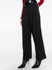 high-waisted pleated wide-leg trousers