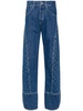 mid-rise straight-leg jeans