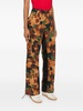 camouflage floral straight-legged trousers