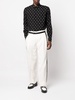 stripe-detailed wide leg trousers