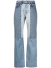 straight-leg patchwork jeans