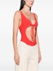 cut-out tie-fastening bodysuit