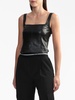 leather sleeveless corset top