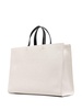 Beige And Black Medium G-tote Bag In Canvas