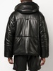 Hide faux-leather puffer jacket