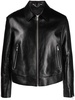 zip-up leather jacket