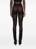 floral-lace semi-sheer leggings