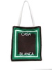 CASABLANCA Sophisticated Logo-Embroidered Crochet Tote Handbag for Women