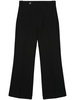 high-waisted flared trousers