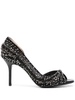 85mm sequinned beaded pumps