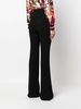 high-waist flared wool trousers