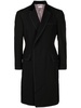 long grosgrain ribbon-trim coat