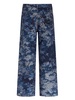 floral-jacquard wide-leg jeans