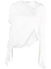 draped asymmetric cotton blouse