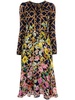 Garland lattice-print georgette dress