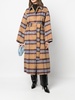 plaid-check print belted coat