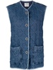 quilted denim gilet