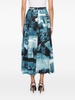 graphic-print pleated skirt