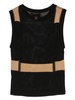 colour-block sleeveless knitted top