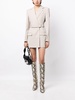 logo-embroidered belted blazer dress