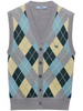 argyle-intarsia wool vest