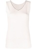 bead-embellished V-neck tank top