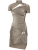 asymmetric draped minidress