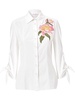 floral-embroidered shirt