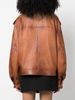 concealed-fastening leather jacket