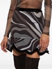 Marmo-print crepe peplum mini skirt