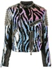 zebra leather biker jacket