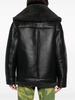 shearling-lined leather biker jacket