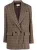 houndstooth-pattern double-breasted blazer