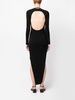 backless long-sleeved maxi dress