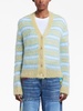 brushed striped-pattern cardigan