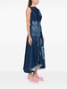 flared denim midi dress