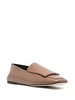 square-toe leather loafers