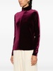 high-neck velvet top