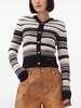 V-neck striped cardigan